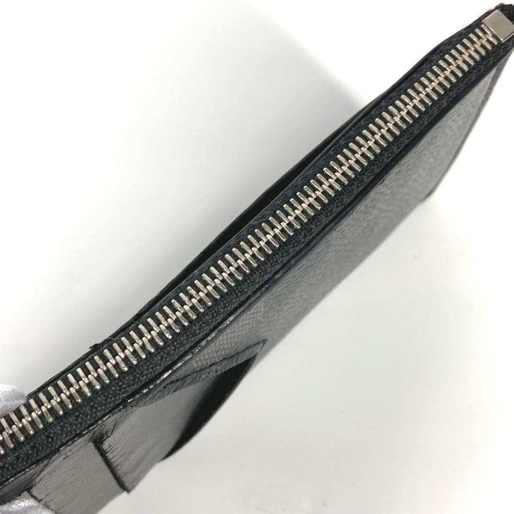 LOUIS VUITTON Coin case N64038 Damier Grafitto Canvas black Damier Grafitte Coin card holder mens Used Authentic