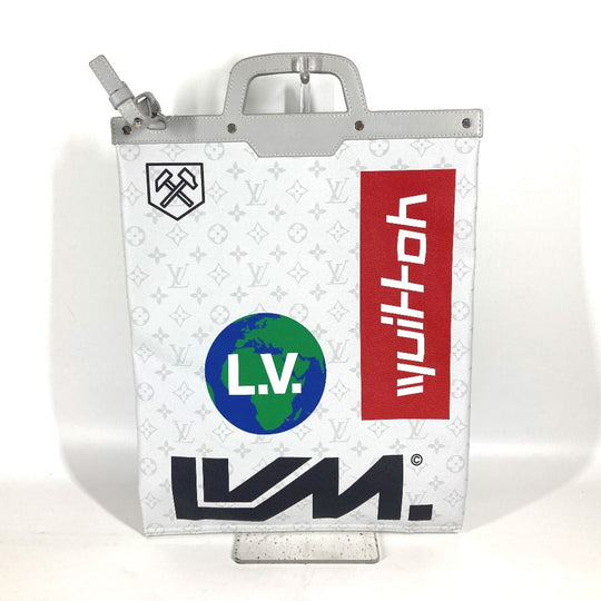 LOUIS VUITTON Tote Bag M44627 Monogram canvas white Monogram white Flat Vertical Tote mens Used Authentic