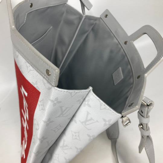 LOUIS VUITTON Tote Bag M44627 Monogram canvas white Monogram white Flat Vertical Tote mens Used Authentic