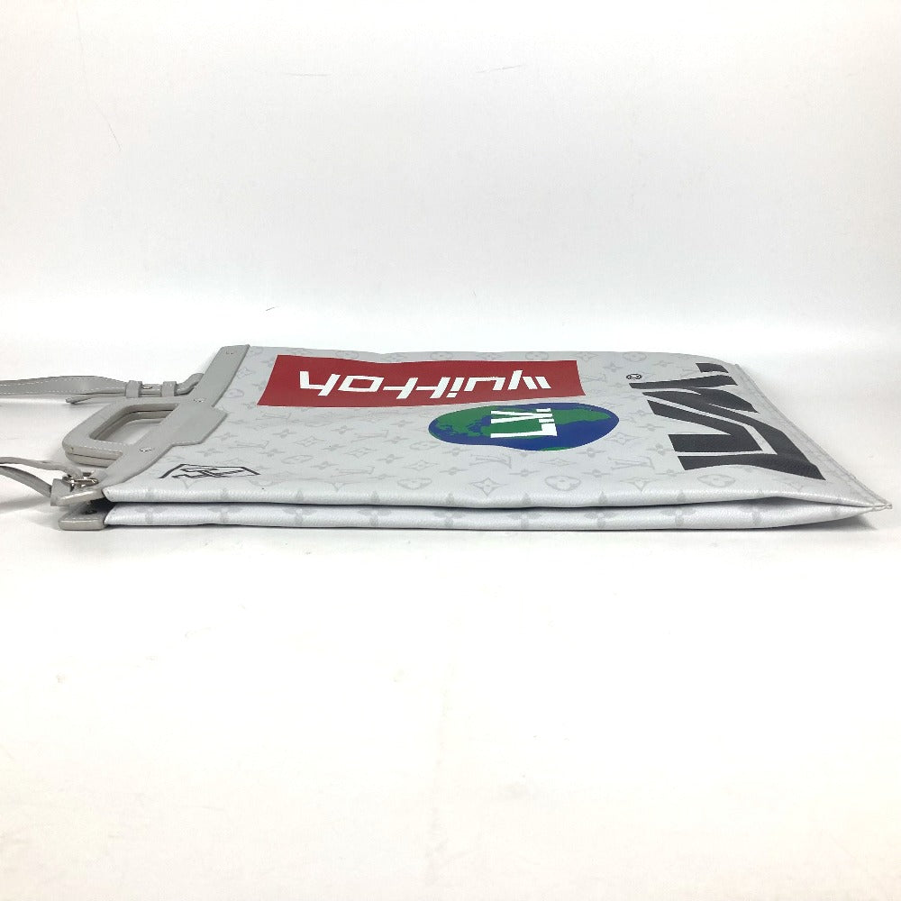 LOUIS VUITTON Tote Bag M44627 Monogram canvas white Monogram white Flat Vertical Tote mens Used Authentic