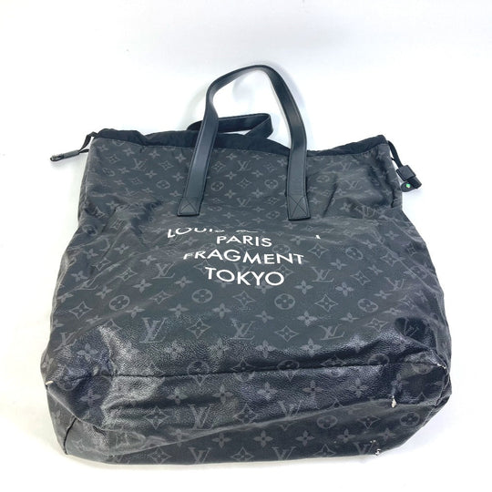 LOUIS VUITTON Tote Bag M43417 Monogram Eclipse Canvas black Monogram Eclipse Hiroshi Fujiwara Fragment Hippo Light mens Used Authentic