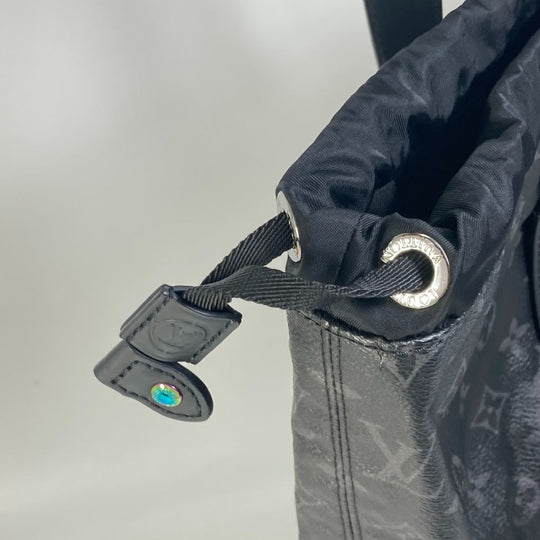 LOUIS VUITTON Tote Bag M43417 Monogram Eclipse Canvas black Monogram Eclipse Hiroshi Fujiwara Fragment Hippo Light mens Used Authentic