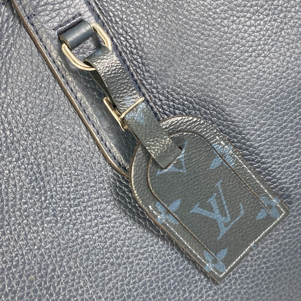 LOUIS VUITTON Tote Bag M53240 Taurillon Clemence Leather Navy Hippo Voyage NV mens Used Authentic
