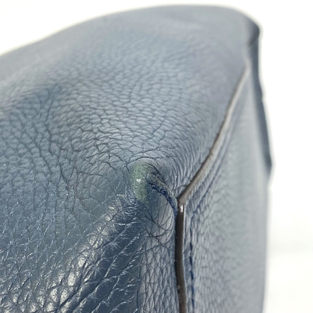 LOUIS VUITTON Tote Bag M53240 Taurillon Clemence Leather Navy Hippo Voyage NV mens Used Authentic