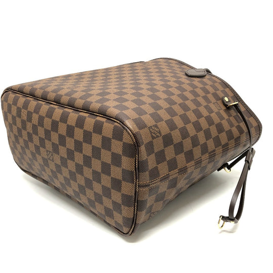 LOUIS VUITTON Tote Bag N40599 Damier canvas Brown Neverfull MM Women Used Authentic