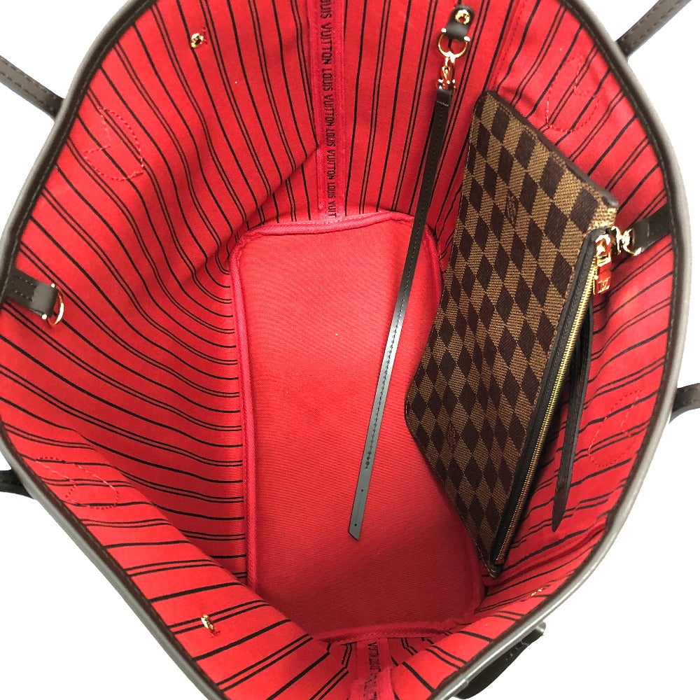 LOUIS VUITTON Tote Bag N40599 Damier canvas Brown Neverfull MM Women Used Authentic