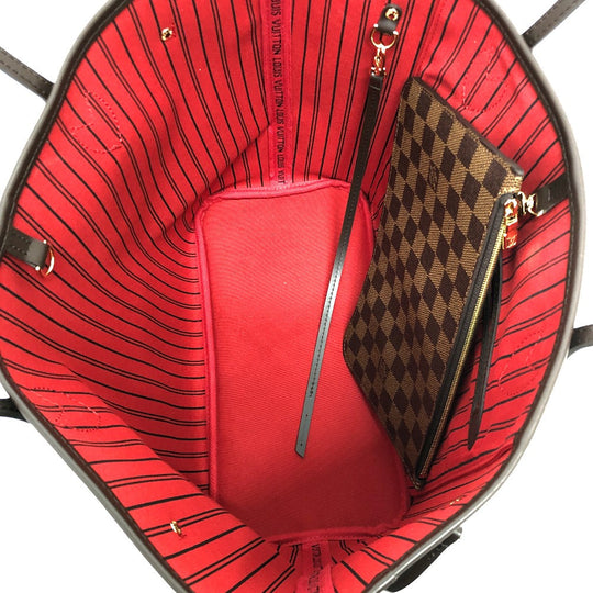 LOUIS VUITTON Tote Bag N40599 Damier canvas Brown Neverfull MM Women Used Authentic