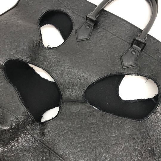 LOUIS VUITTON Tote Bag M45887 Monogram Ann Platt Leather black Rei Kawakubo collaboration Monogram Empreinte With Holes PM mens Used Authentic