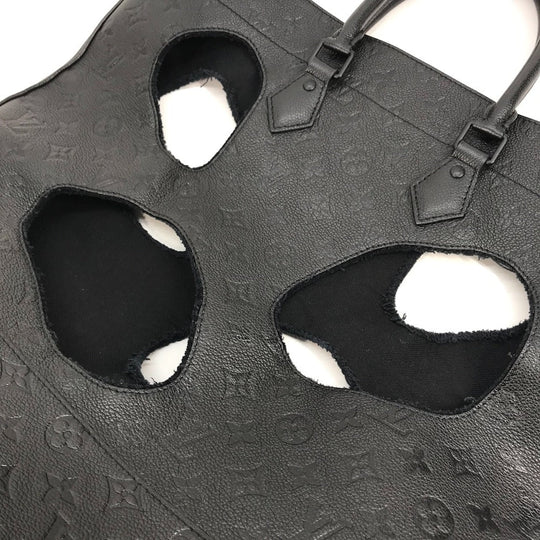 LOUIS VUITTON Tote Bag M45887 Monogram Ann Platt Leather black Rei Kawakubo collaboration Monogram Empreinte With Holes PM mens Used Authentic