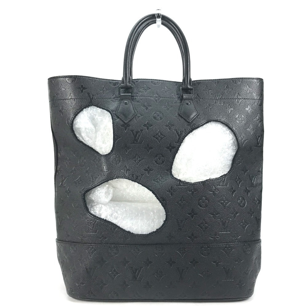 LOUIS VUITTON Tote Bag M45887 Monogram Ann Platt Leather black Rei Kawakubo collaboration Monogram Empreinte With Holes PM mens Used Authentic