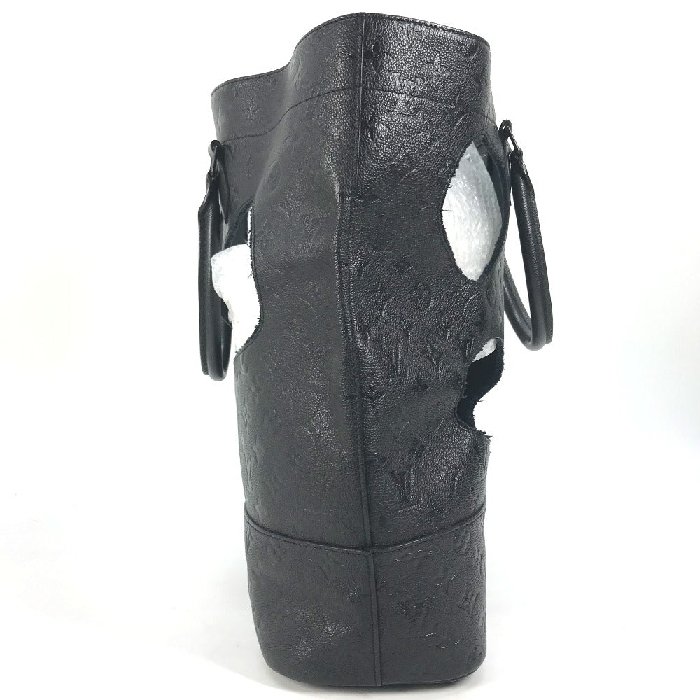 LOUIS VUITTON Tote Bag M45887 Monogram Ann Platt Leather black Rei Kawakubo collaboration Monogram Empreinte With Holes PM mens Used Authentic