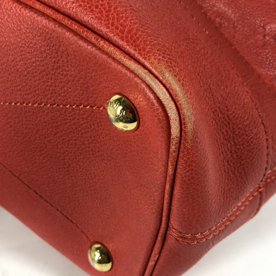 LOUIS VUITTON Shoulder Bag M40556 Monogram Ann Platt Leather Red Monogram Ann Platt Citadine PM Women Used Authentic