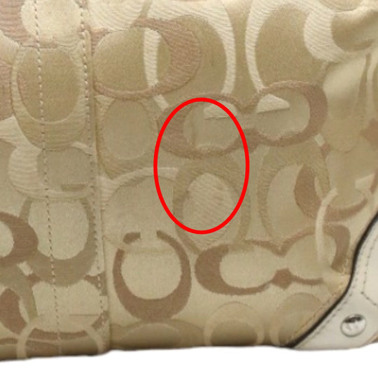 COACH Handbag F13980 Not specified gold Signature Optic Signature Curly Women Used Authentic