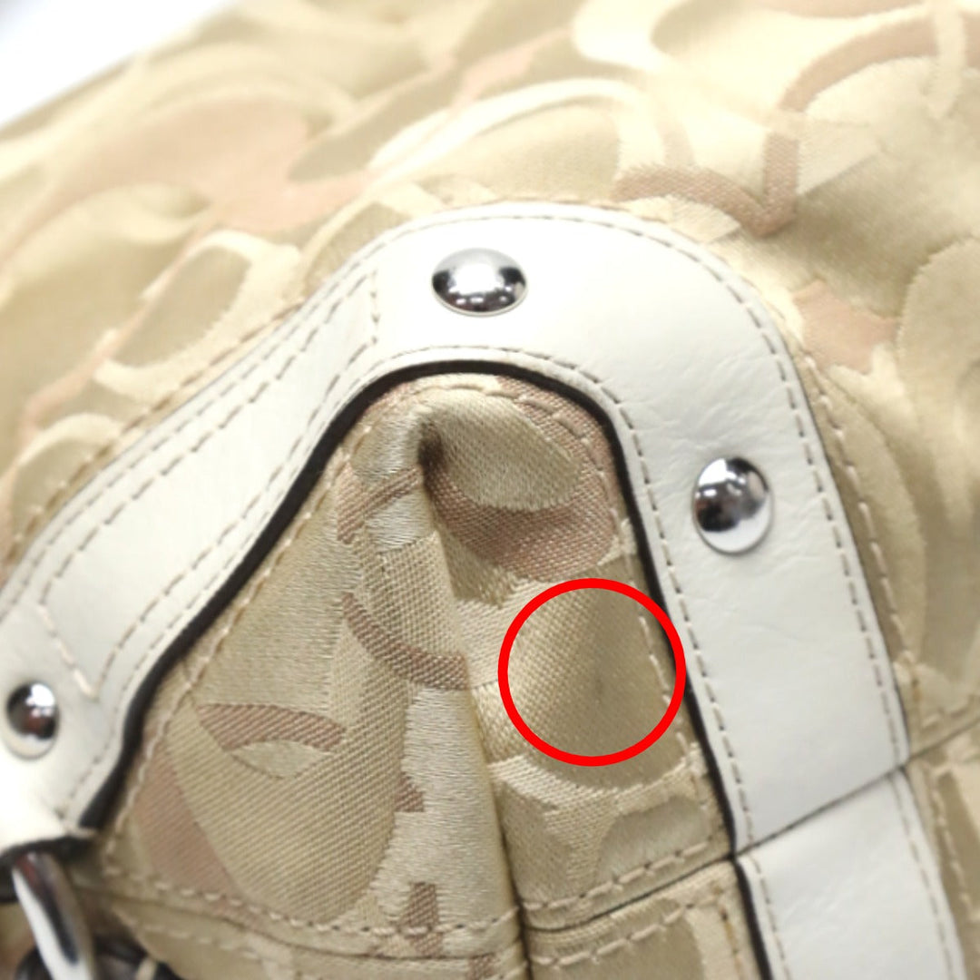 COACH Handbag F13980 Not specified gold Signature Optic Signature Curly Women Used Authentic