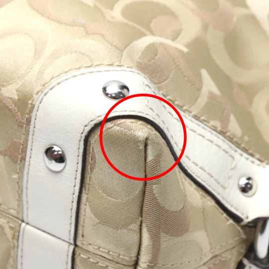 COACH Handbag F13980 Not specified gold Signature Optic Signature Curly Women Used Authentic