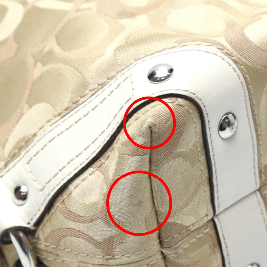 COACH Handbag F13980 Not specified gold Signature Optic Signature Curly Women Used Authentic