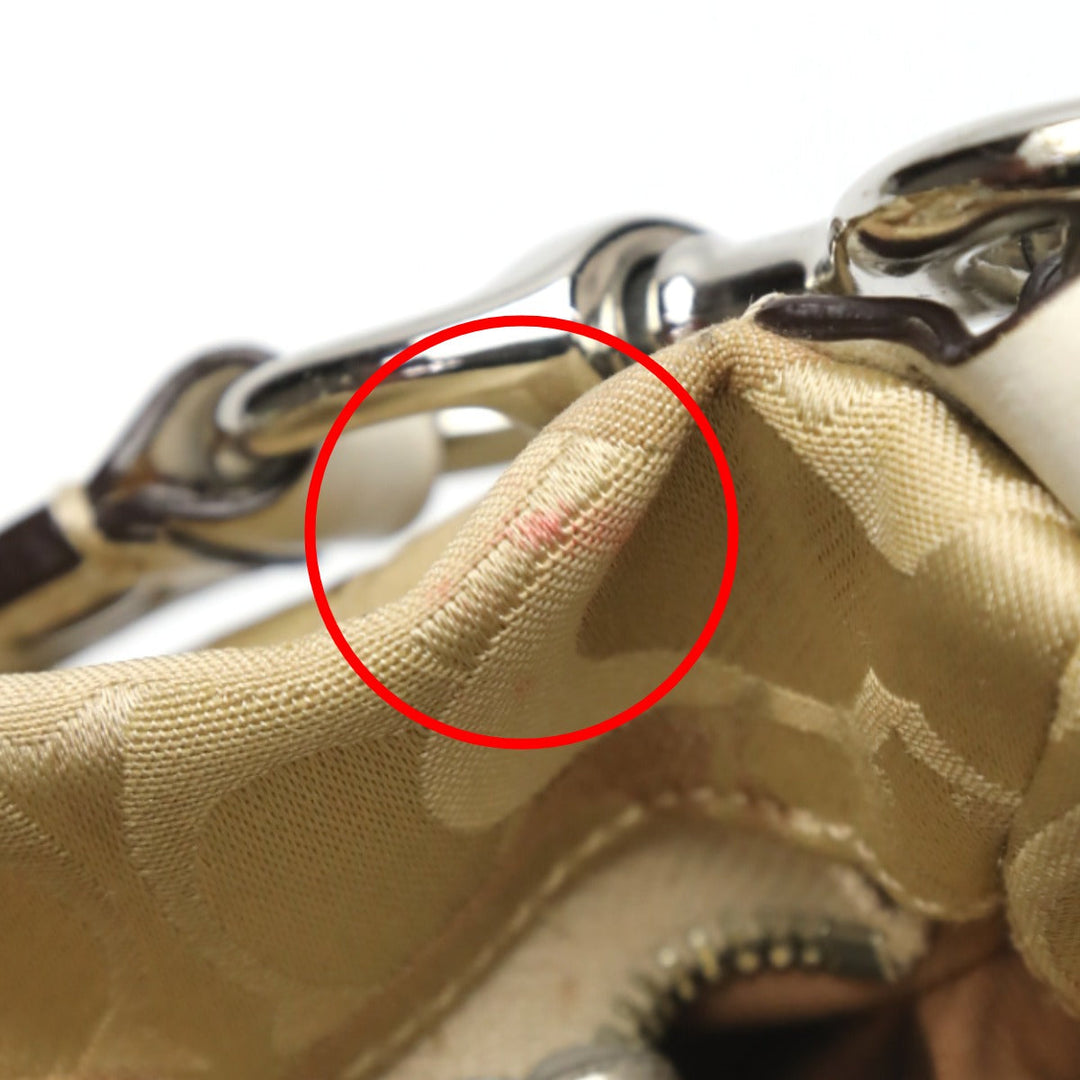 COACH Handbag F13980 Not specified gold Signature Optic Signature Curly Women Used Authentic