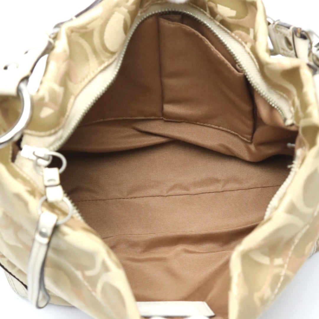 COACH Handbag F13980 Not specified gold Signature Optic Signature Curly Women Used Authentic