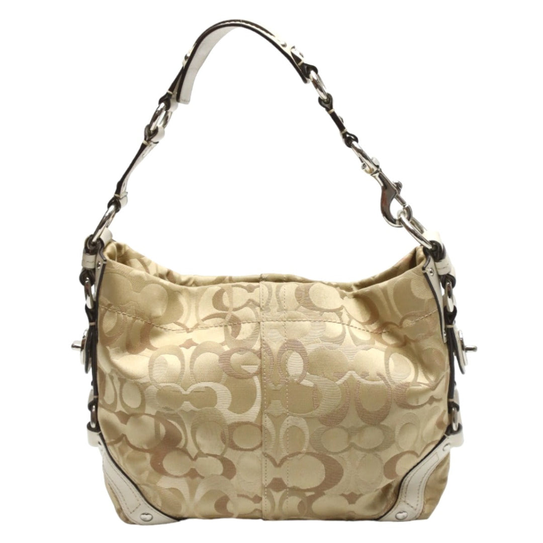 COACH Handbag F13980 Not specified gold Signature Optic Signature Curly Women Used Authentic