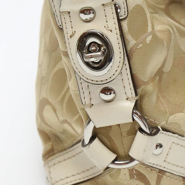 COACH Handbag F13980 Not specified gold Signature Optic Signature Curly Women Used Authentic