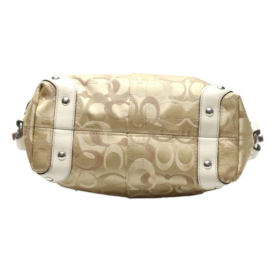 COACH Handbag F13980 Not specified gold Signature Optic Signature Curly Women Used Authentic