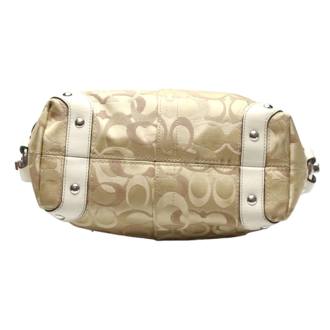 COACH Handbag F13980 Not specified gold Signature Optic Signature Curly Women Used Authentic