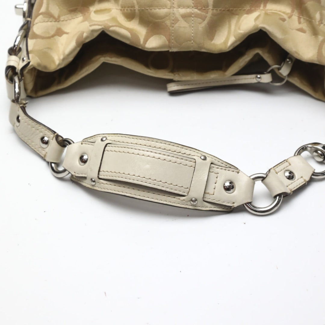 COACH Handbag F13980 Not specified gold Signature Optic Signature Curly Women Used Authentic