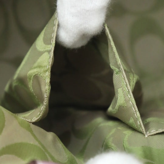 COACH Handbag 4419 leather Pink x Beige Tote Bag basket straw Women Used Authentic