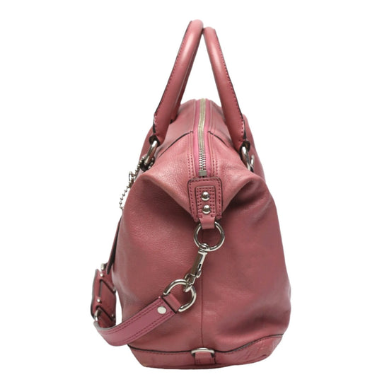 COACH Handbag F15445 leather pink Satchel Shoulder Bag 2WAY Women Used Authentic