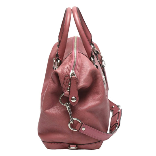 COACH Handbag F15445 leather pink Satchel Shoulder Bag 2WAY Women Used Authentic