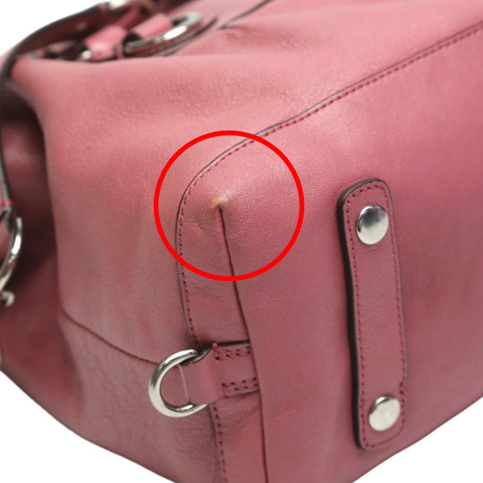 COACH Handbag F15445 leather pink Satchel Shoulder Bag 2WAY Women Used Authentic