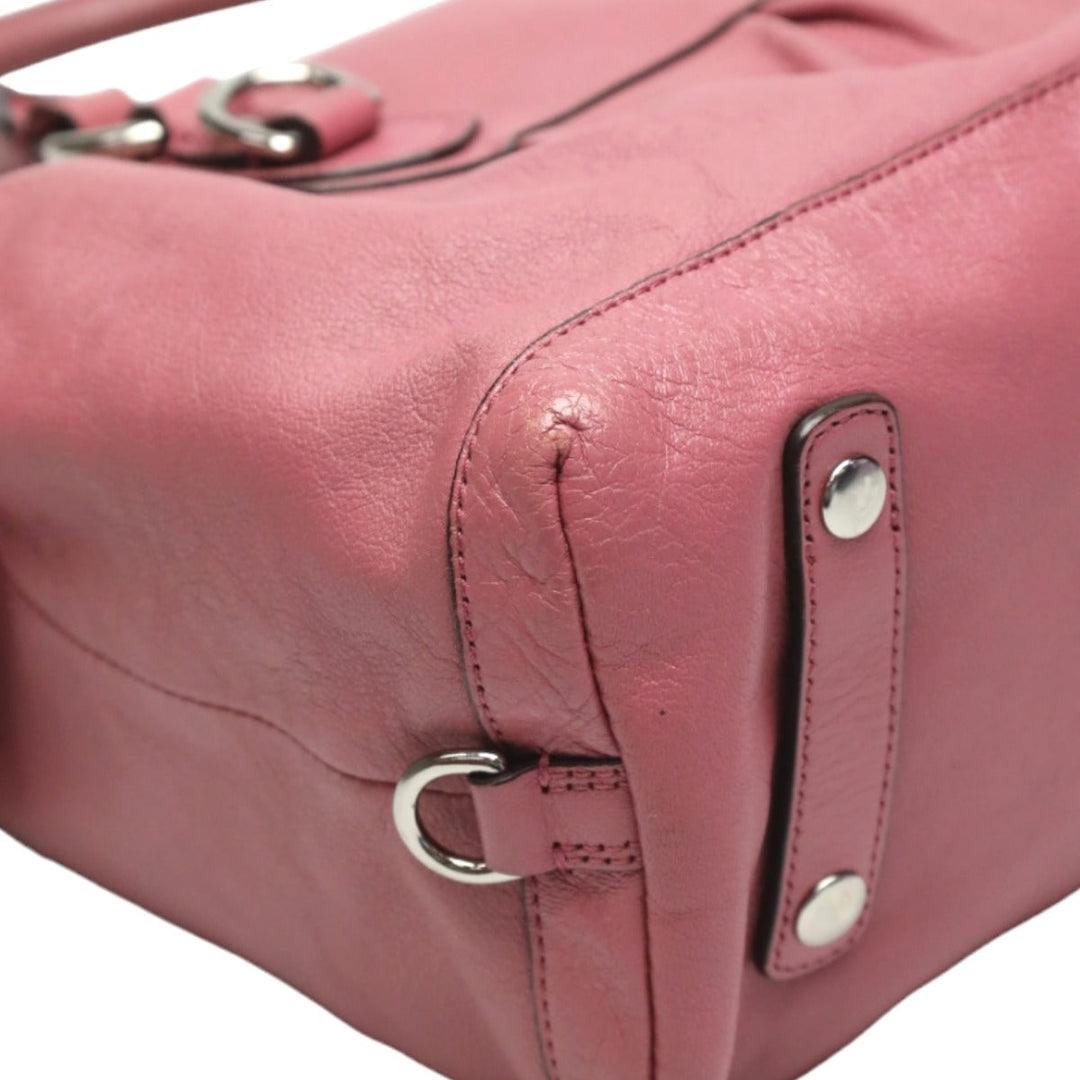 COACH Handbag F15445 leather pink Satchel Shoulder Bag 2WAY Women Used Authentic