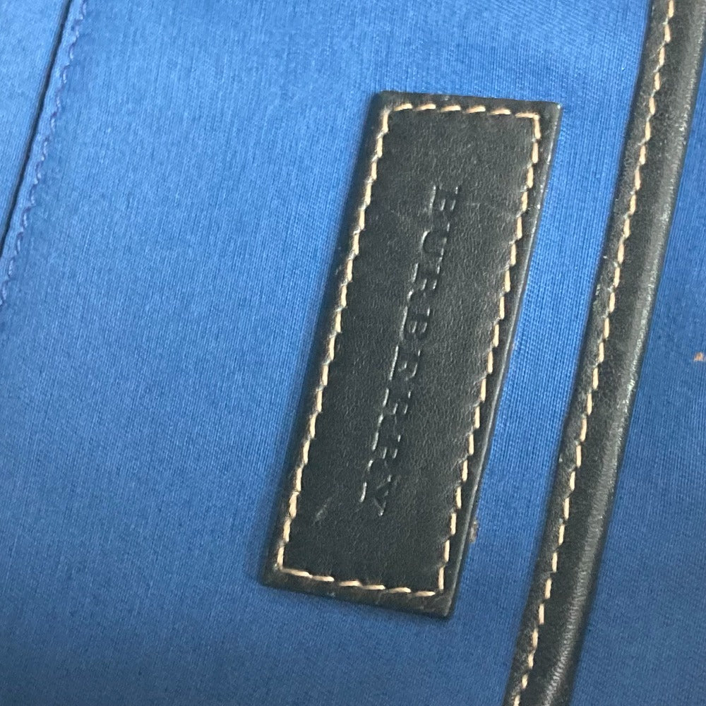 BURBERRY business bag Leather / canvas beige Pouch check mens Used Authentic