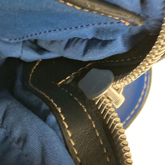 BURBERRY business bag Leather / canvas beige Pouch check mens Used Authentic