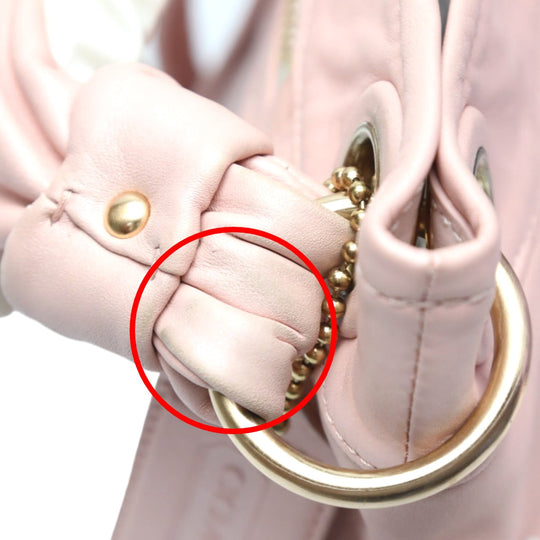 COACH Handbag 13416 leather pink 2way Calfskin Back Hoodie Leather Women Used Authentic