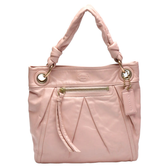 COACH Handbag 13416 leather pink 2way Calfskin Back Hoodie Leather Women Used Authentic