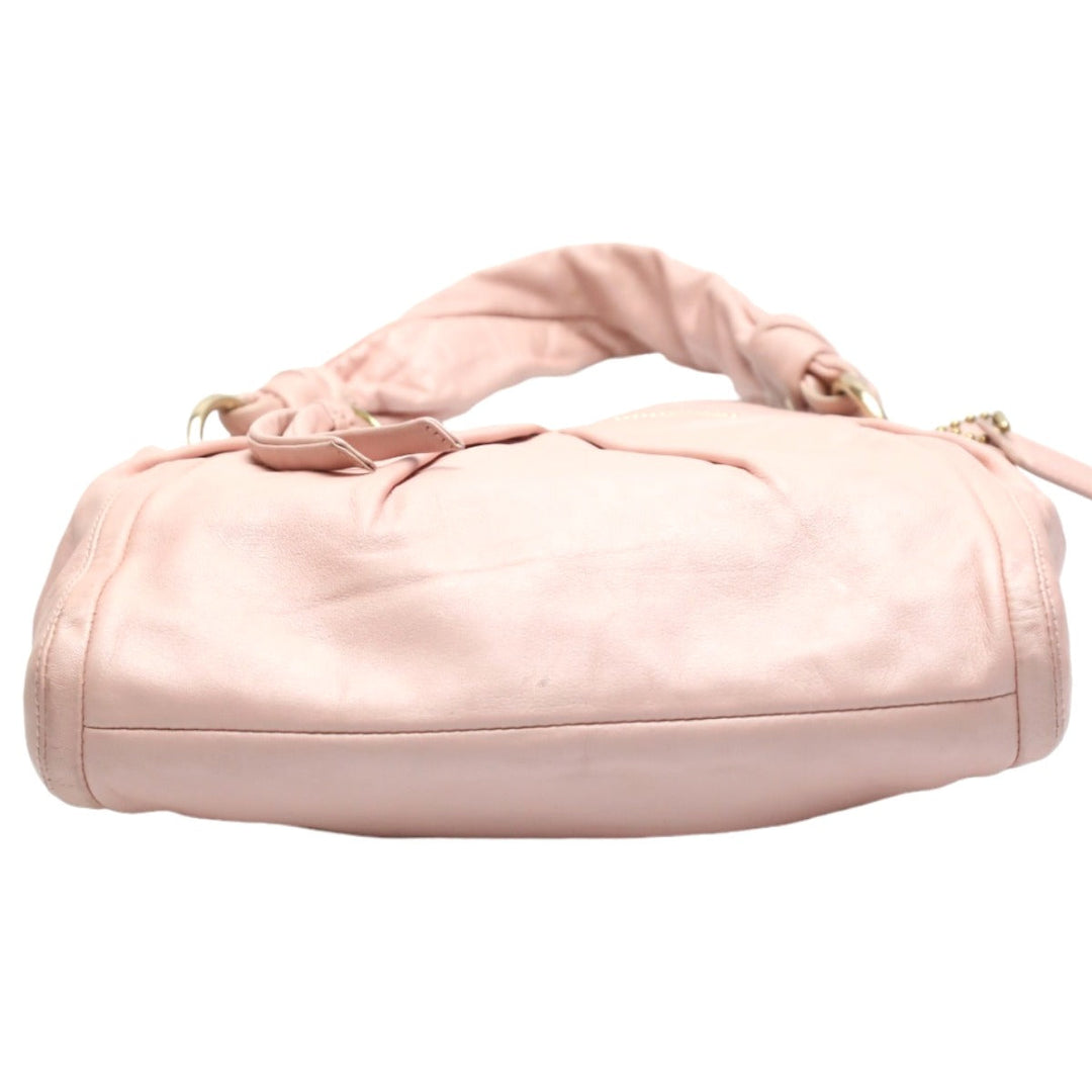 COACH Handbag 13416 leather pink 2way Calfskin Back Hoodie Leather Women Used Authentic