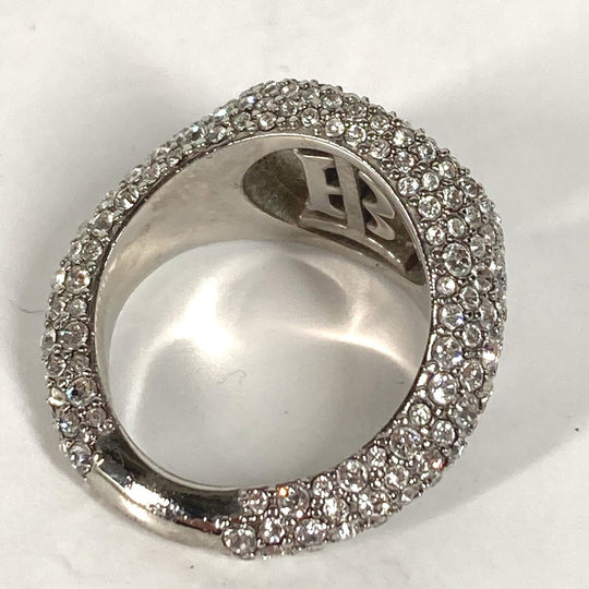 BURBERRY Ring metal Silver Accessories Embellished TB Pav Signet Ring Women 52 Used Authentic