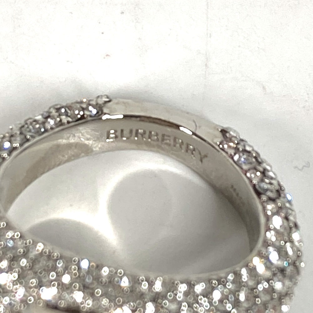 BURBERRY Ring metal Silver Accessories Embellished TB Pav Signet Ring Women 52 Used Authentic