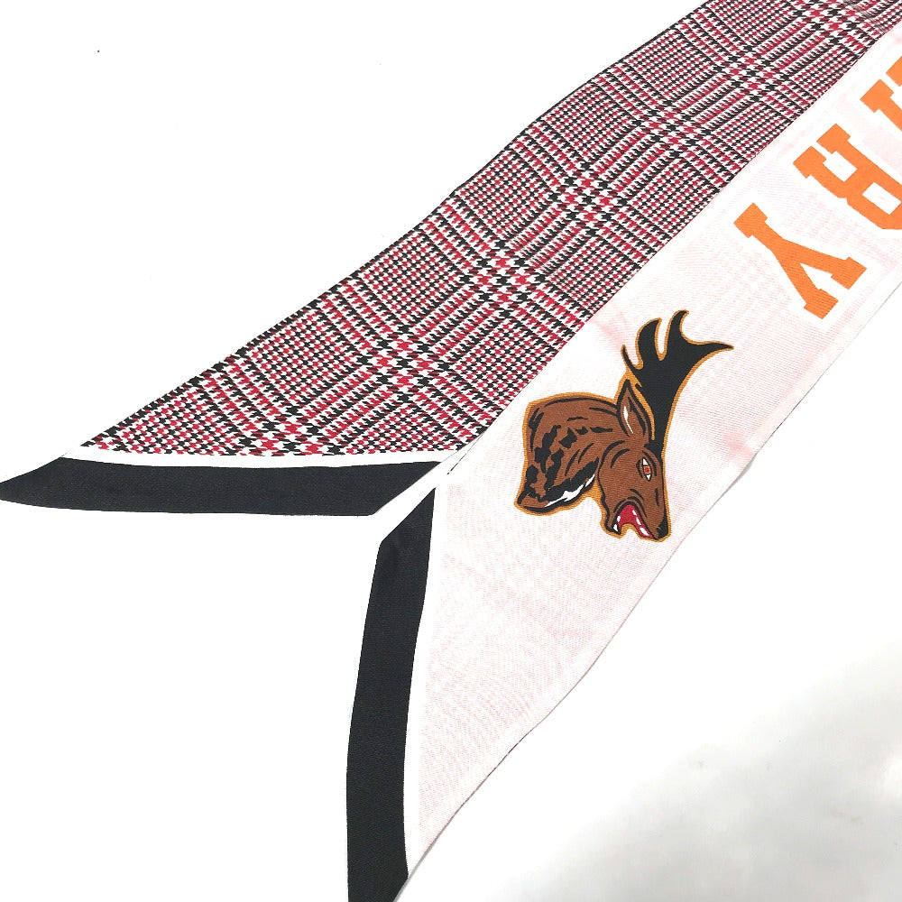 BURBERRY scarf 8037524 silk pink logo Women Used Authentic