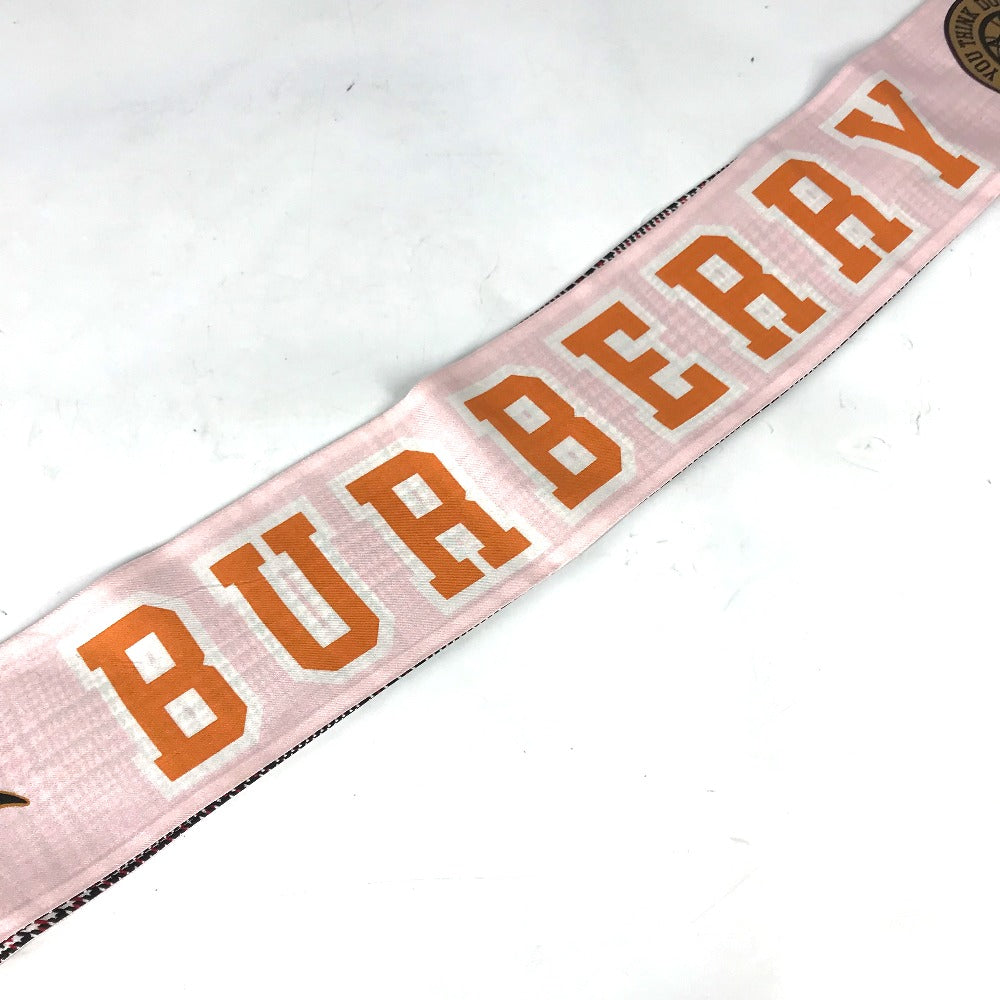 BURBERRY scarf 8037524 silk pink logo Women Used Authentic