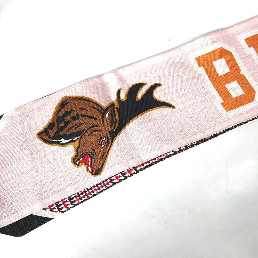 BURBERRY scarf 8037524 silk pink logo Women Used Authentic