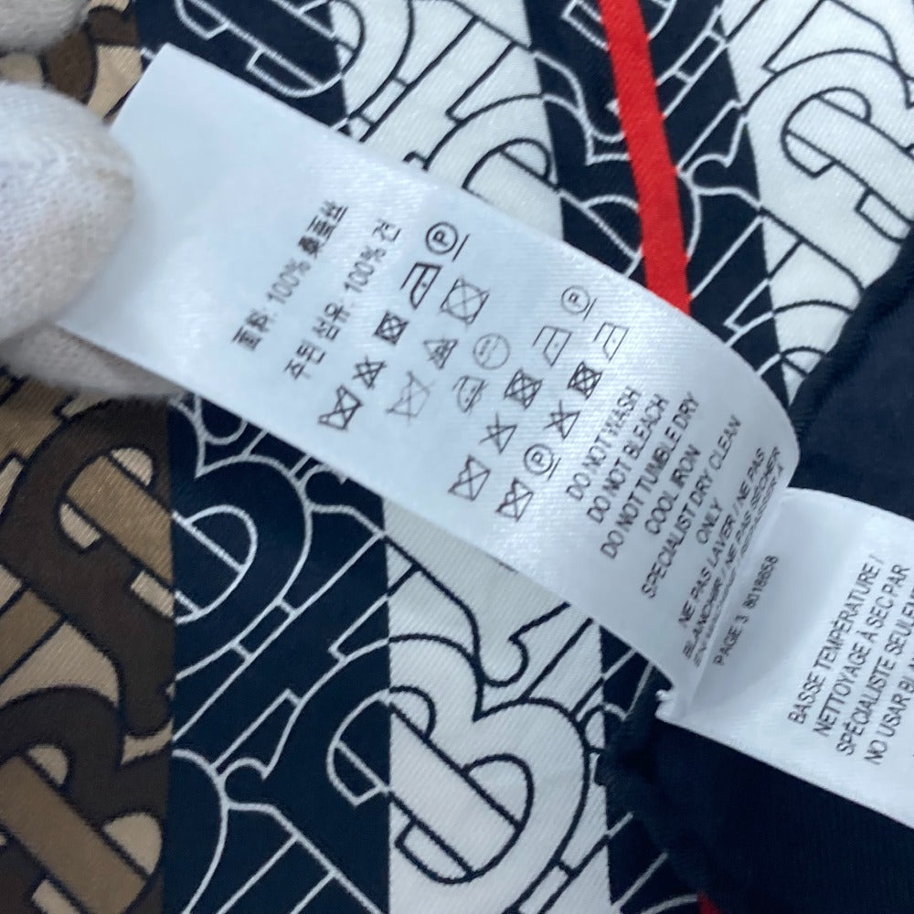 BURBERRY scarf silk Brown TB logo unisex(Unisex) Used Authentic