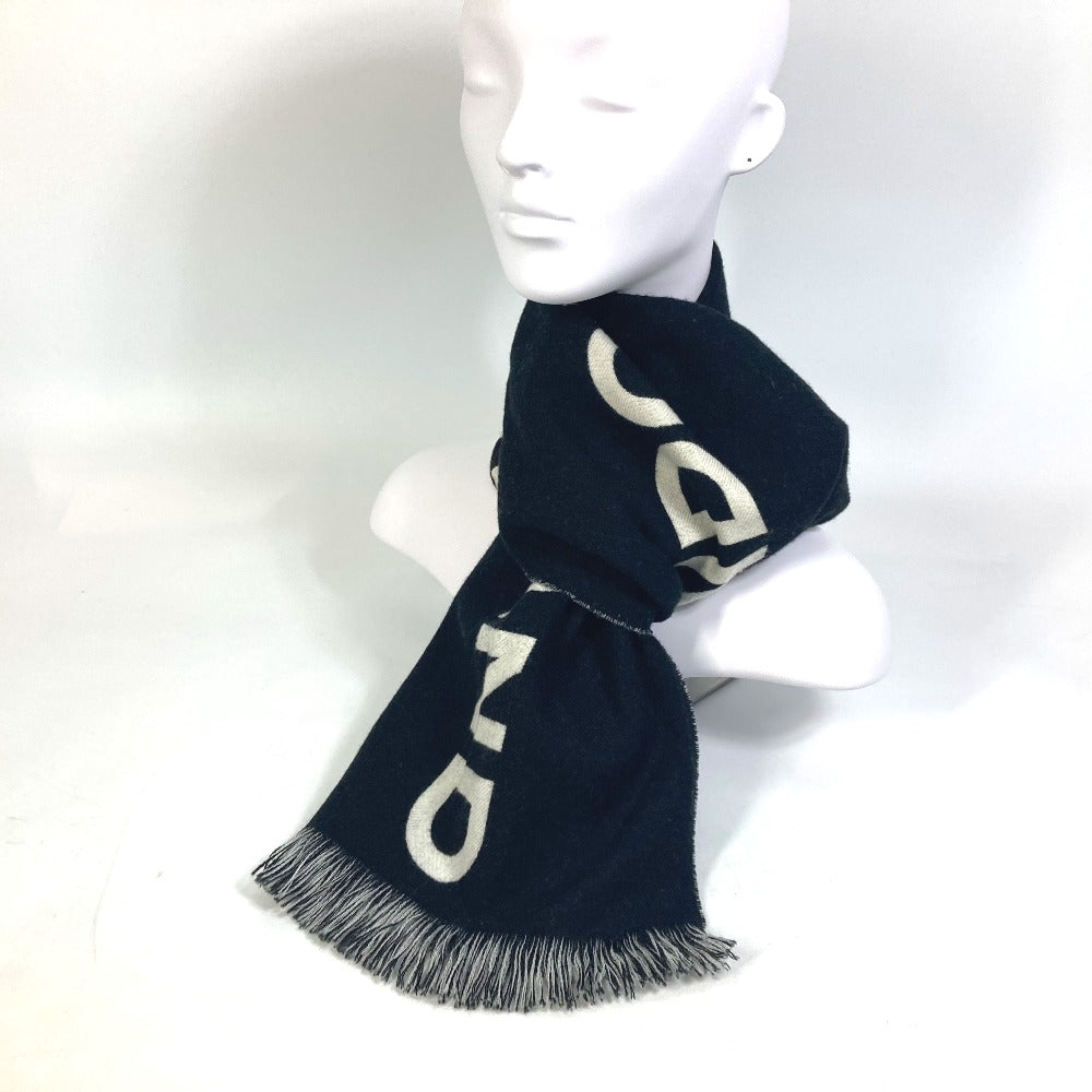 BURBERRY Scarf 80085081 wool black fringe scarf mens Used Authentic