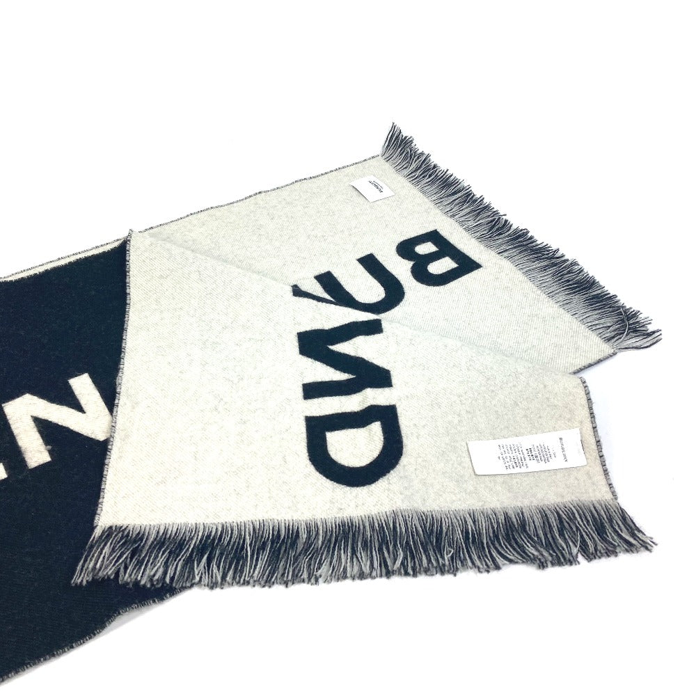 BURBERRY Scarf 80085081 wool black fringe scarf mens Used Authentic