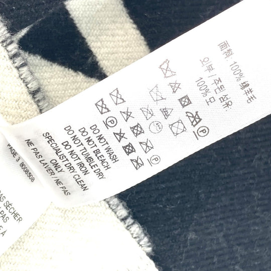 BURBERRY Scarf 80085081 wool black fringe scarf mens Used Authentic