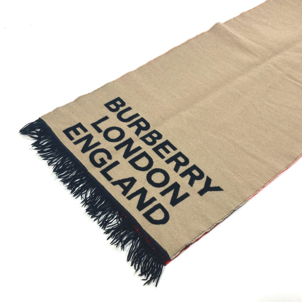 BURBERRY Scarf 8037534 Wool, Silk Brown fringe scarf Women Used Authentic