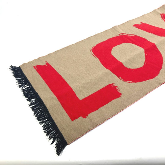 BURBERRY Scarf 8037534 Wool, Silk Brown fringe scarf Women Used Authentic