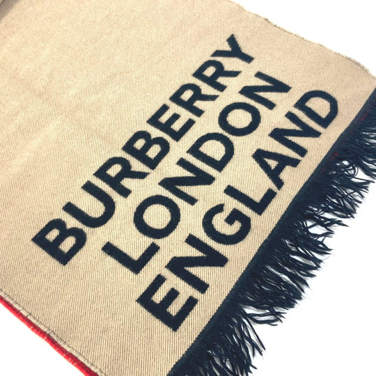 BURBERRY Scarf 8037534 Wool, Silk Brown fringe scarf Women Used Authentic