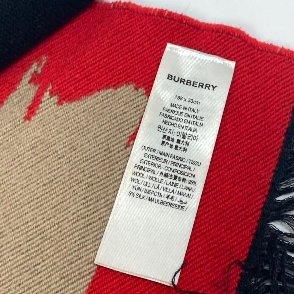 BURBERRY Scarf 8037534 Wool, Silk Brown fringe scarf Women Used Authentic